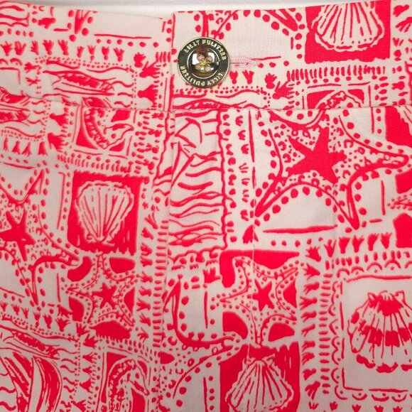 Lilly Pulitzer 5" Gretchen High-Rise Short in Mizner Red Seaside Harbour Size 12 - Picture 9 of 14